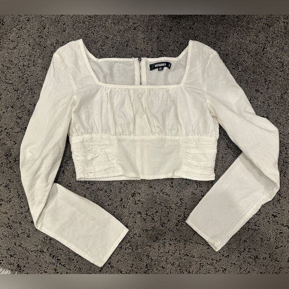Missguided + Tops - Missguided White Long Sleeve Crop Top| size 2